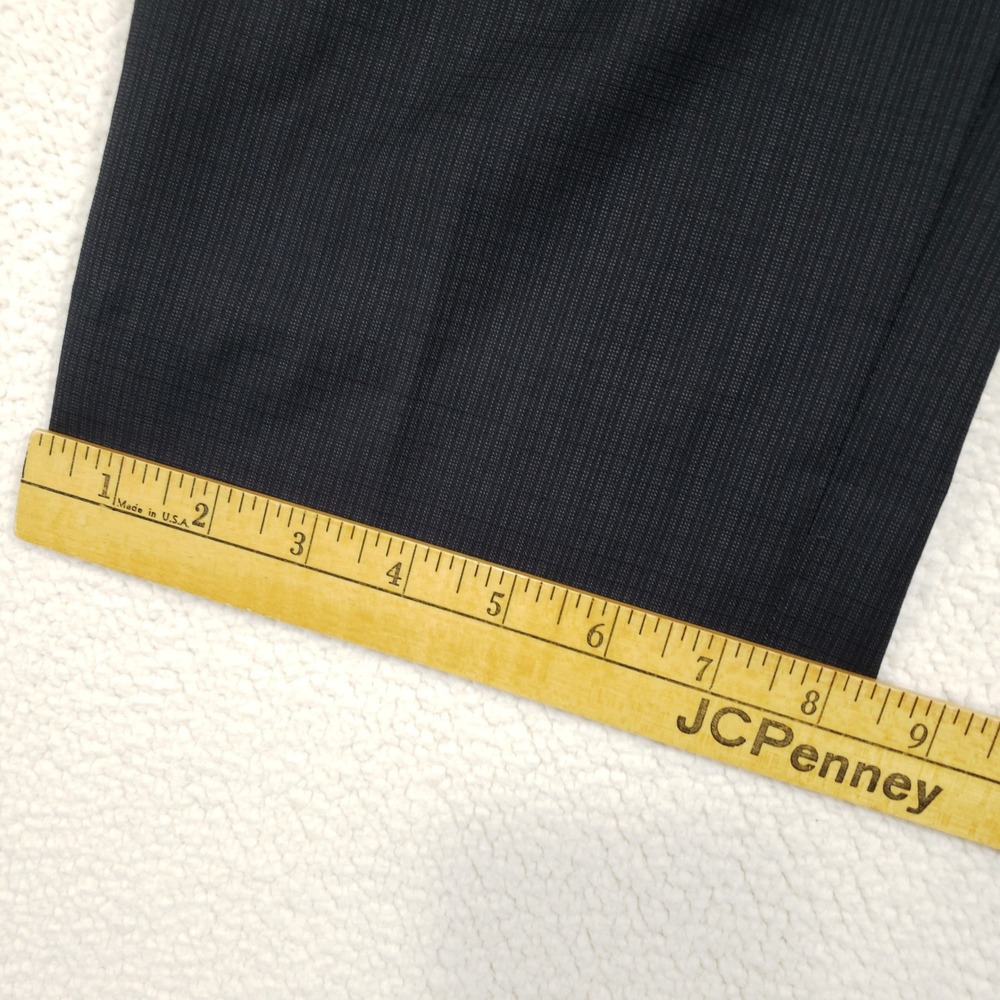 Z Zegna Suit Trousers Men 56R (38W) Gray Wool Micro-Check Flat Front Dress Pants - Picture 10 of 13